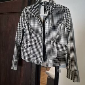 White House Black Market Gingham Utility Jacket